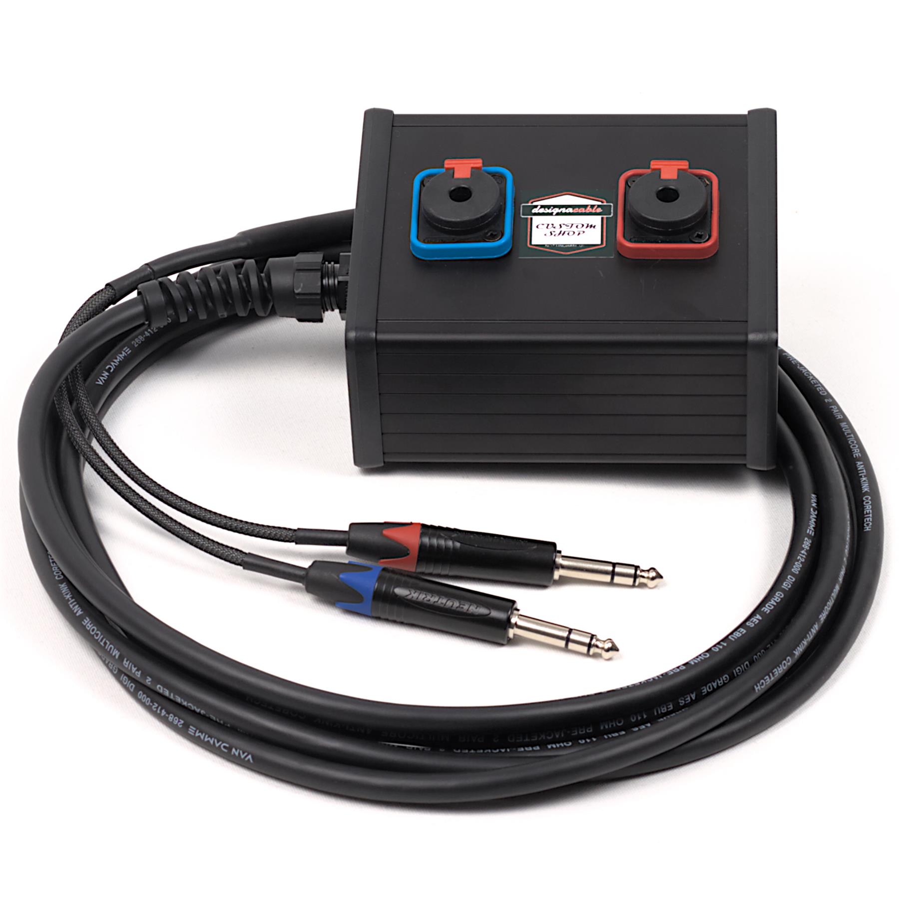 2 Way Studio Wall Mount Box. Neutrik TRS Jack Sockets. Multicore Cable
