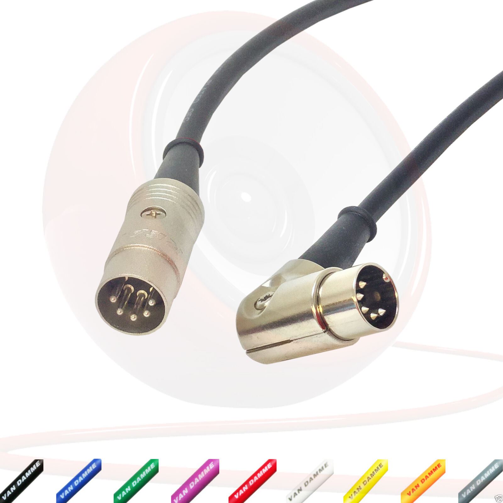 Angled Midi Lead. Pedal Board Cord, Keyboard, Synth, Foot Switch Cable