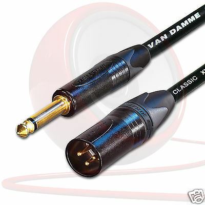 Male XLR to Jack Cable. Long Mono Jack lead. Unbalanced Van Damme Neutrik Guitar - Picture 4 of 11