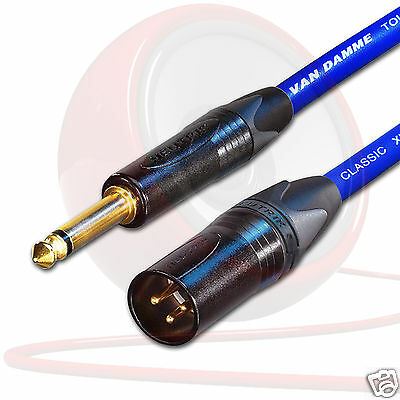 Male XLR to Jack Cable. Long Mono Jack lead. Unbalanced Van Damme Neutrik Guitar - Picture 3 of 11