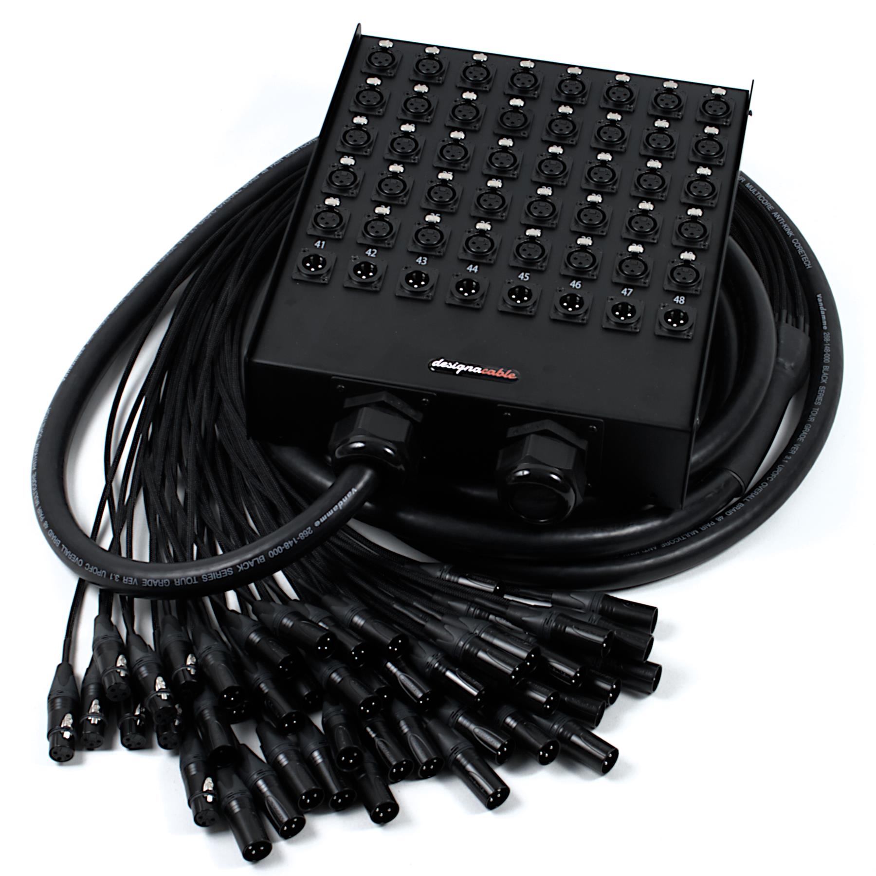 48-fach Stagebox, Neutrik XLRs, Van Damme Black Series Snake Kabelbaum - Bild 3 von 4