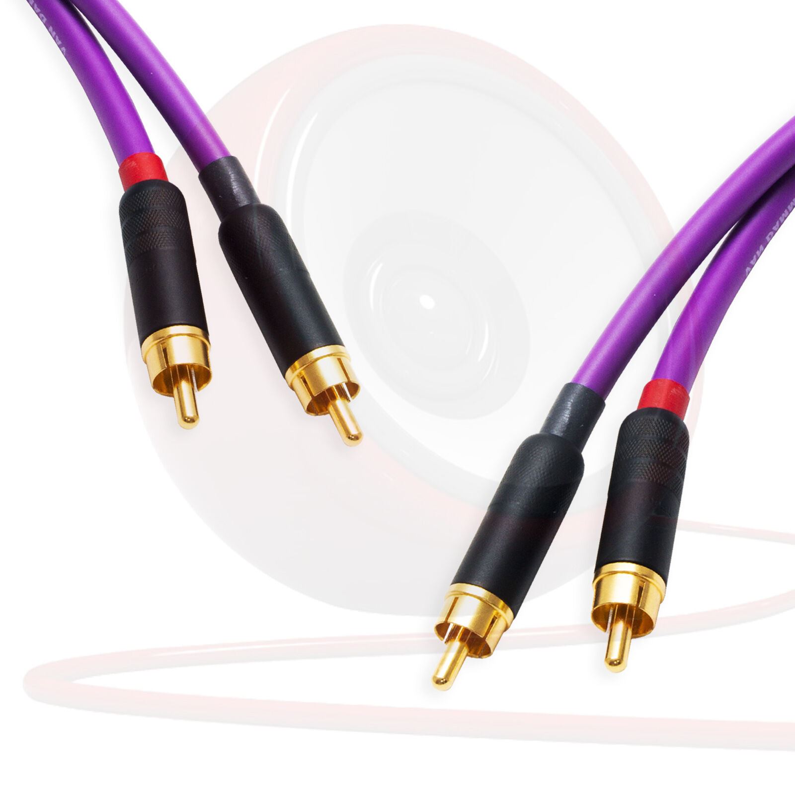 Star-Quad RCA Stereo Pair. Twin Phono. Van Damme Audio Cable. 2 Gold Plated RCAs - Picture 9 of 11