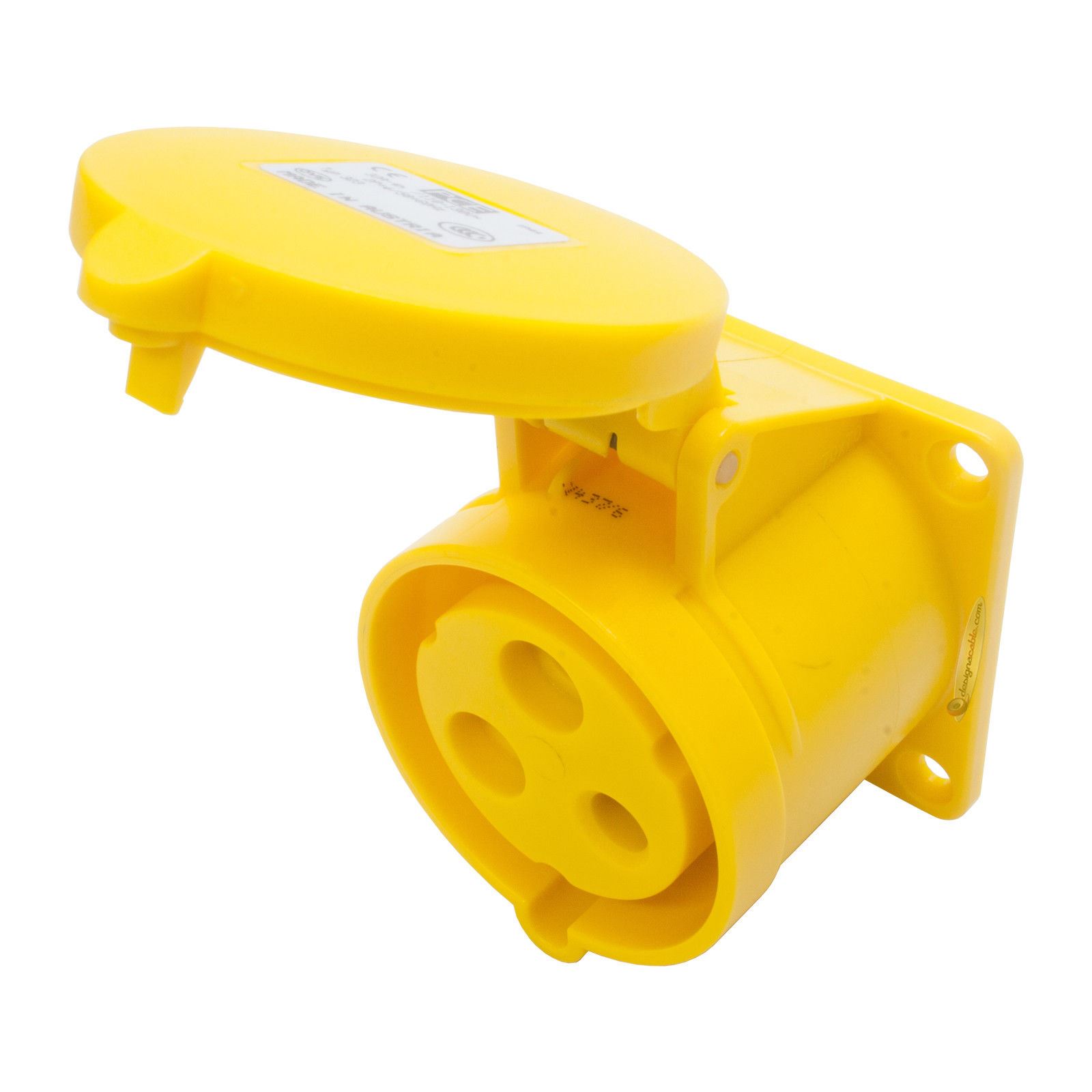32amp 110v 2P+E IP44 Yellow Site Straight Panel OUTLET Female Socket