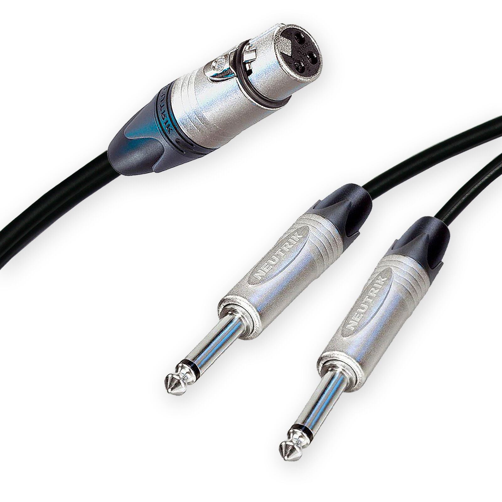 Neutrik Female XLR Split to 2 Dual Mono Jack Cable. Splitter Duplicator
