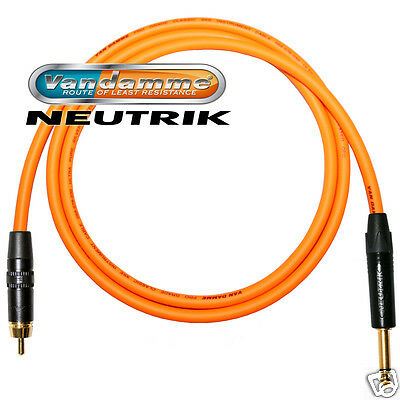 Gold RCA to 6.3 mm JACK audio cable. Long Jack to Phono Lead. Van Damme, Neutrik - Picture 7 of 11