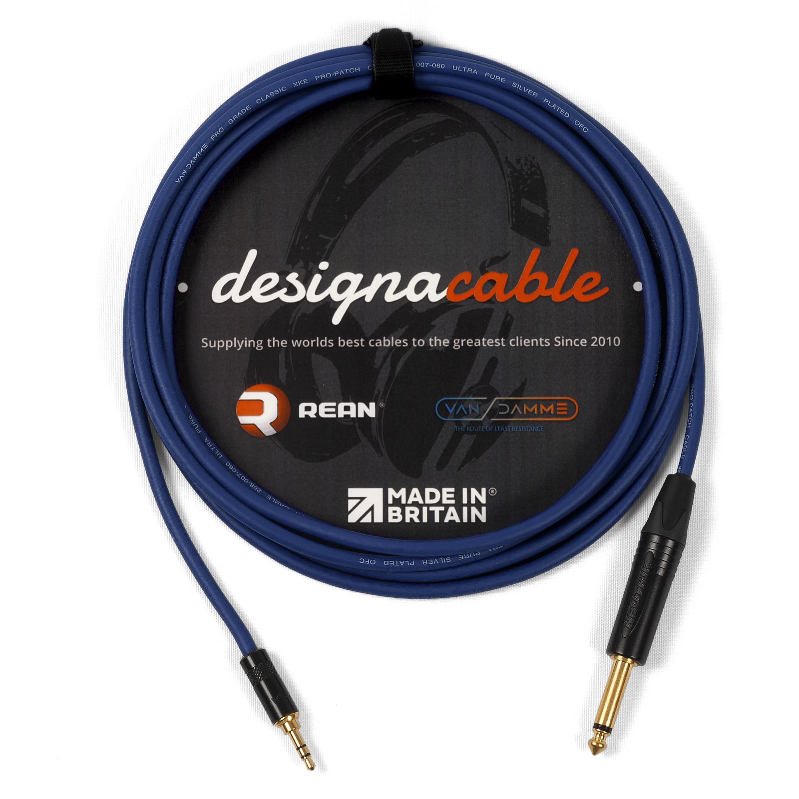 Stereo Mini Jack to Mono 1/4" Jack Lead. 3.5mm Mini. Ipod / Amp Cable. Van Damme - Picture 3 of 11