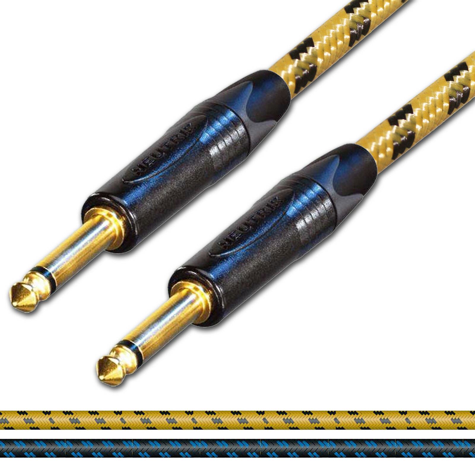 Gold Neutrik Guitar Jack Lead. Long Sommer Vintage Cable. 3m 6m 10m