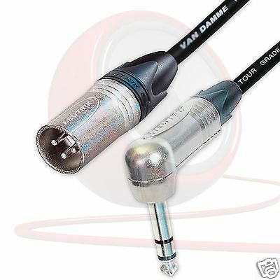 Neutrik Angled TRS Jack to Male XLR Lead. Van Damme STARQUAD Balanced Cable 5m - Picture 4 of 12