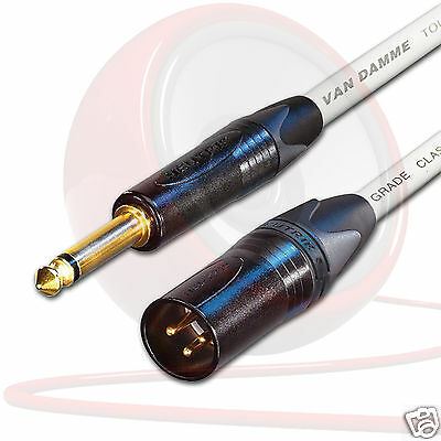 Male XLR to Jack Cable. Long Mono Jack lead. Unbalanced Van Damme Neutrik Guitar - Picture 10 of 11