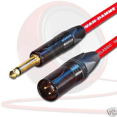 Male XLR to Jack Cable. Long Mono Jack lead. Unbalanced Van Damme Neutrik Guitar - Picture 9 of 11