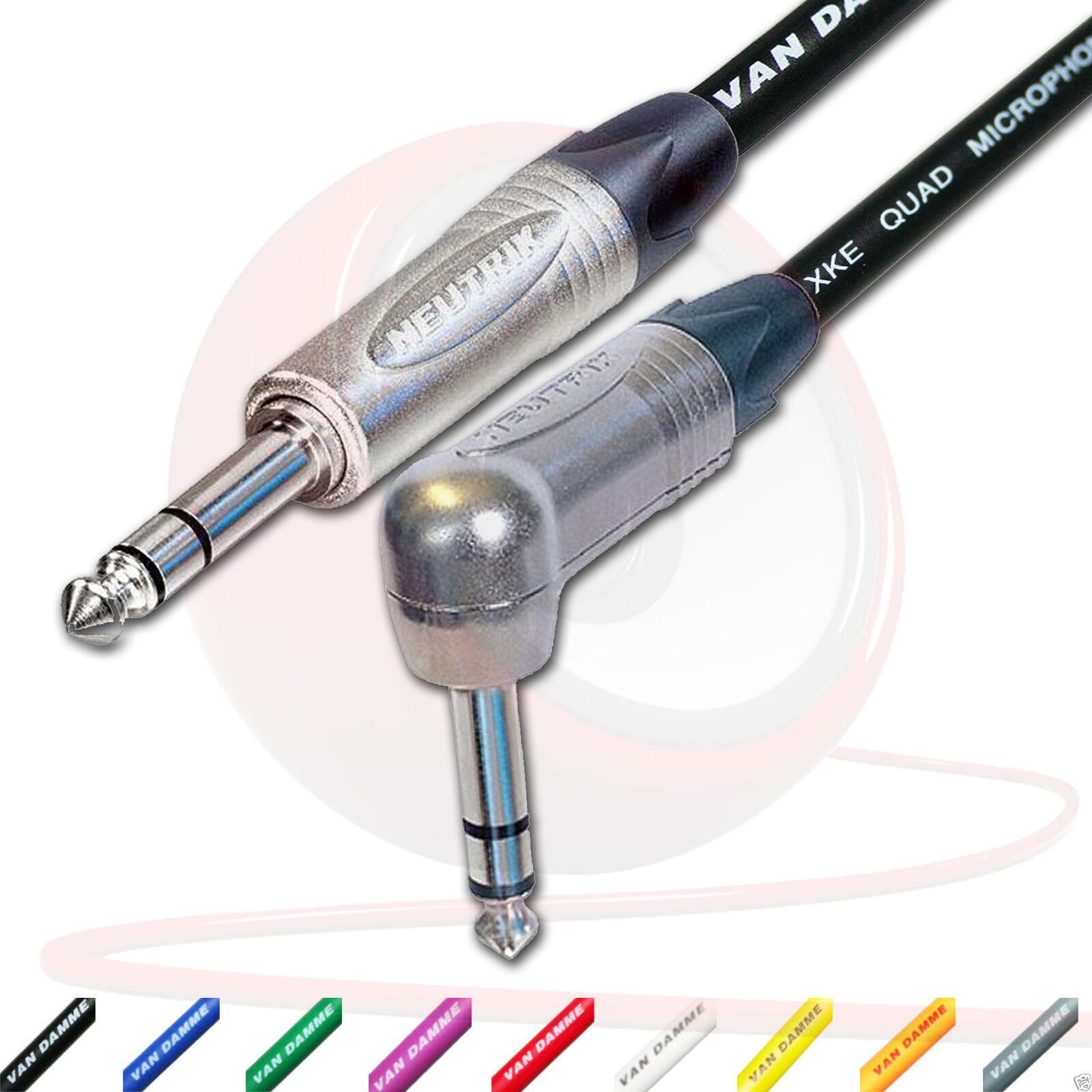 Neutrik Abgewinkelt Trs Klinkenstecker zu Stecker XLR Kabel Van Damme Starquad