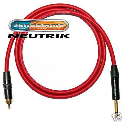 Gold RCA to 6.3 mm JACK audio cable. Long Jack to Phono Lead. Van Damme, Neutrik - Picture 9 of 11