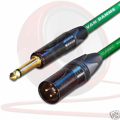 Male XLR to Jack Cable. Long Mono Jack lead. Unbalanced Van Damme Neutrik Guitar - Picture 5 of 11