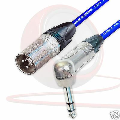 Neutrik Angled TRS Jack to Male XLR Lead. Van Damme STARQUAD Balanced Cable 5m - Picture 3 of 12
