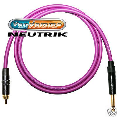 Gold RCA to 6.3 mm JACK audio cable. Long Jack to Phono Lead. Van Damme, Neutrik - Picture 8 of 11