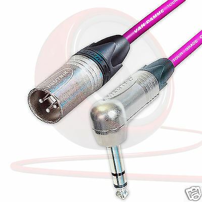 Neutrik Angled TRS Jack to Male XLR Lead. Van Damme STARQUAD Balanced Cable 5m - Picture 9 of 12