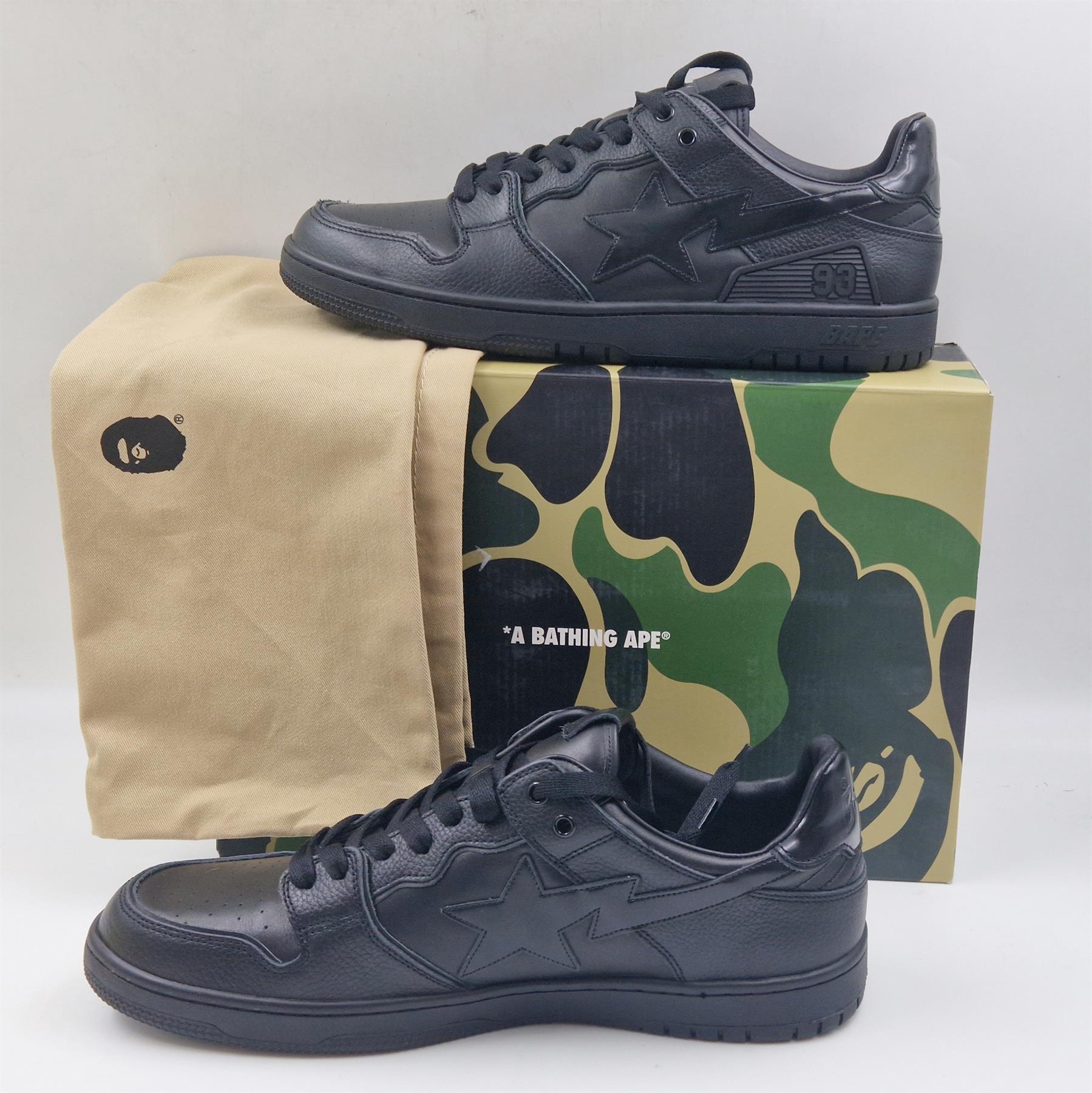 A Bathing Ape Bape Sk8 Sta #3 M1 'Triple Black' Low Style Sneakers