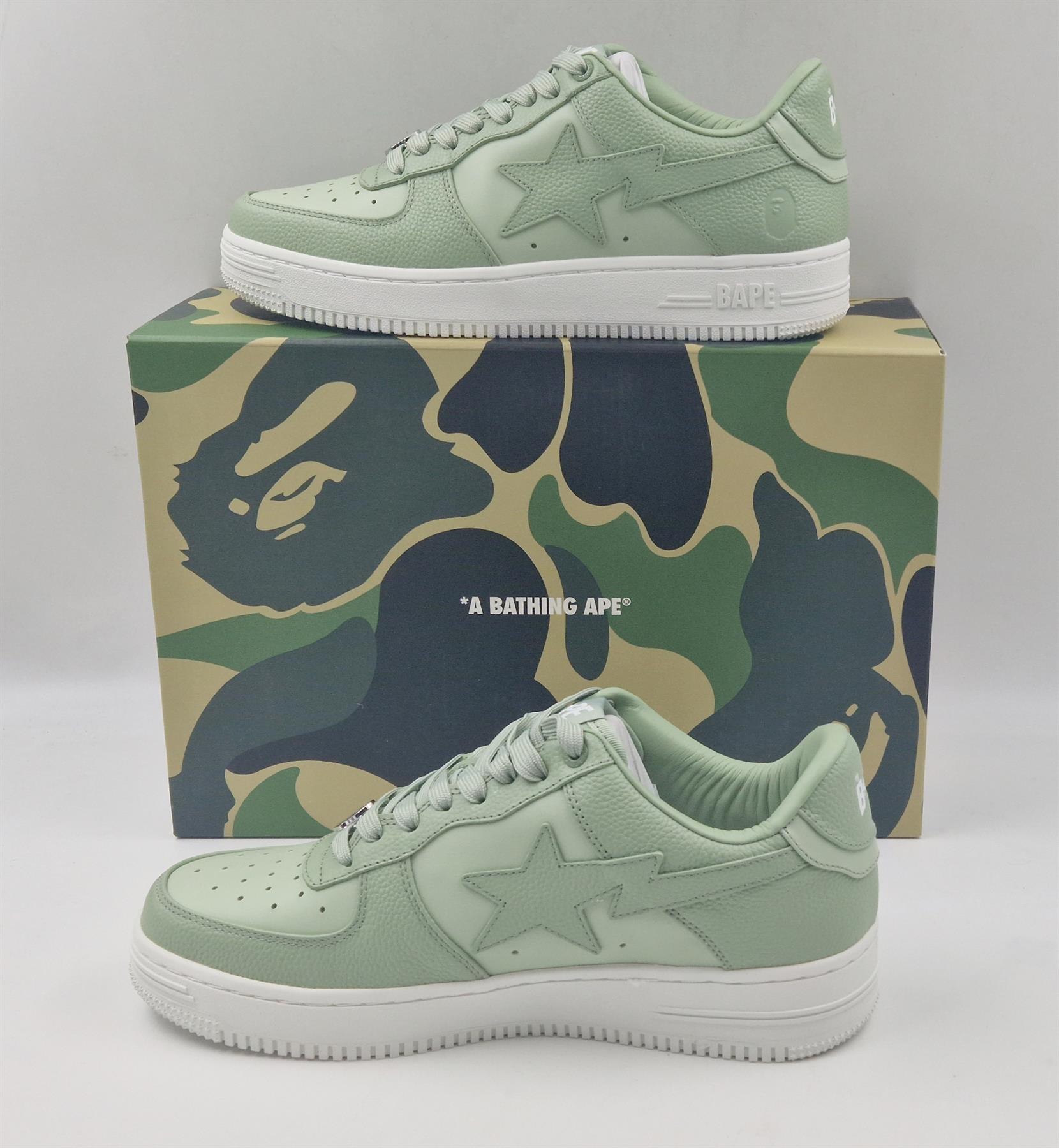 A Bathing Ape Bapesta #9 Green Low Deisgner Style Sneakers Brand 
