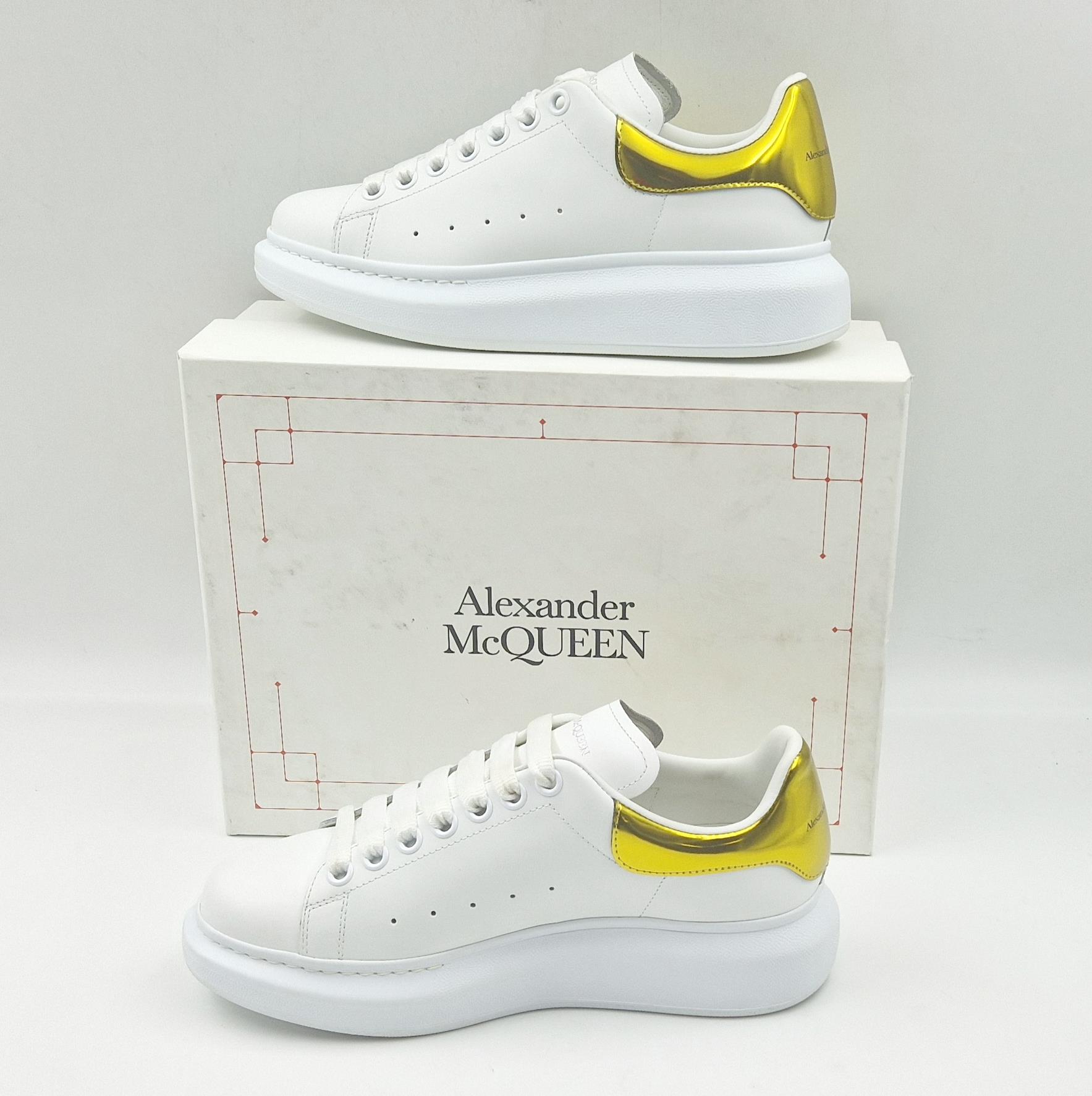 Alexander Mcqueen White And Gold Sneakers Alexander Mcqueen Croc - Main Image