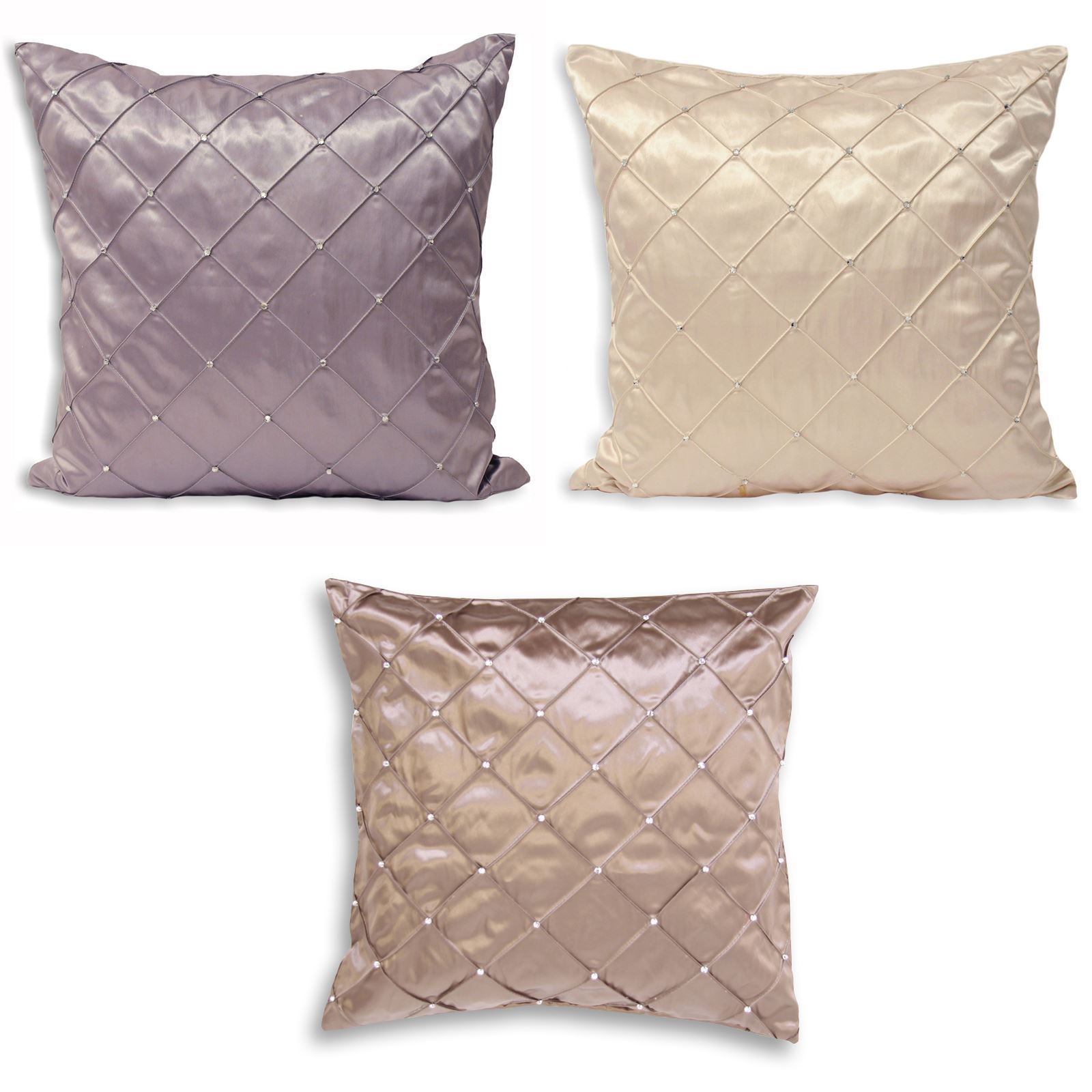 Satin Polyester Cushion Covers 2 stunning designs 18/"x18/" 4 Colours,LAST FEW