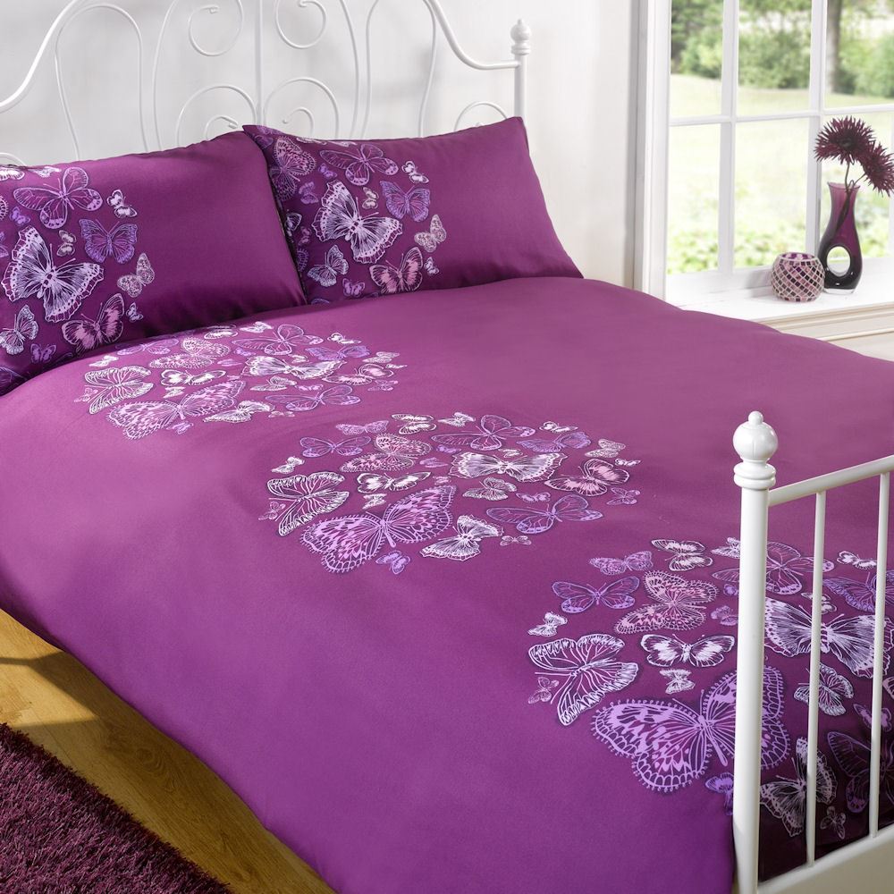 Aubergine single duvet cover