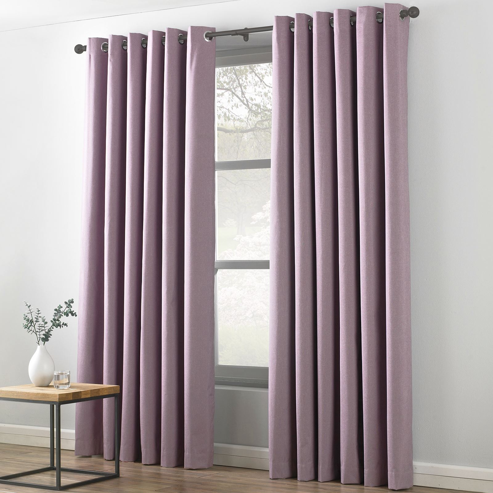 Linen Look Eyelet Curtains