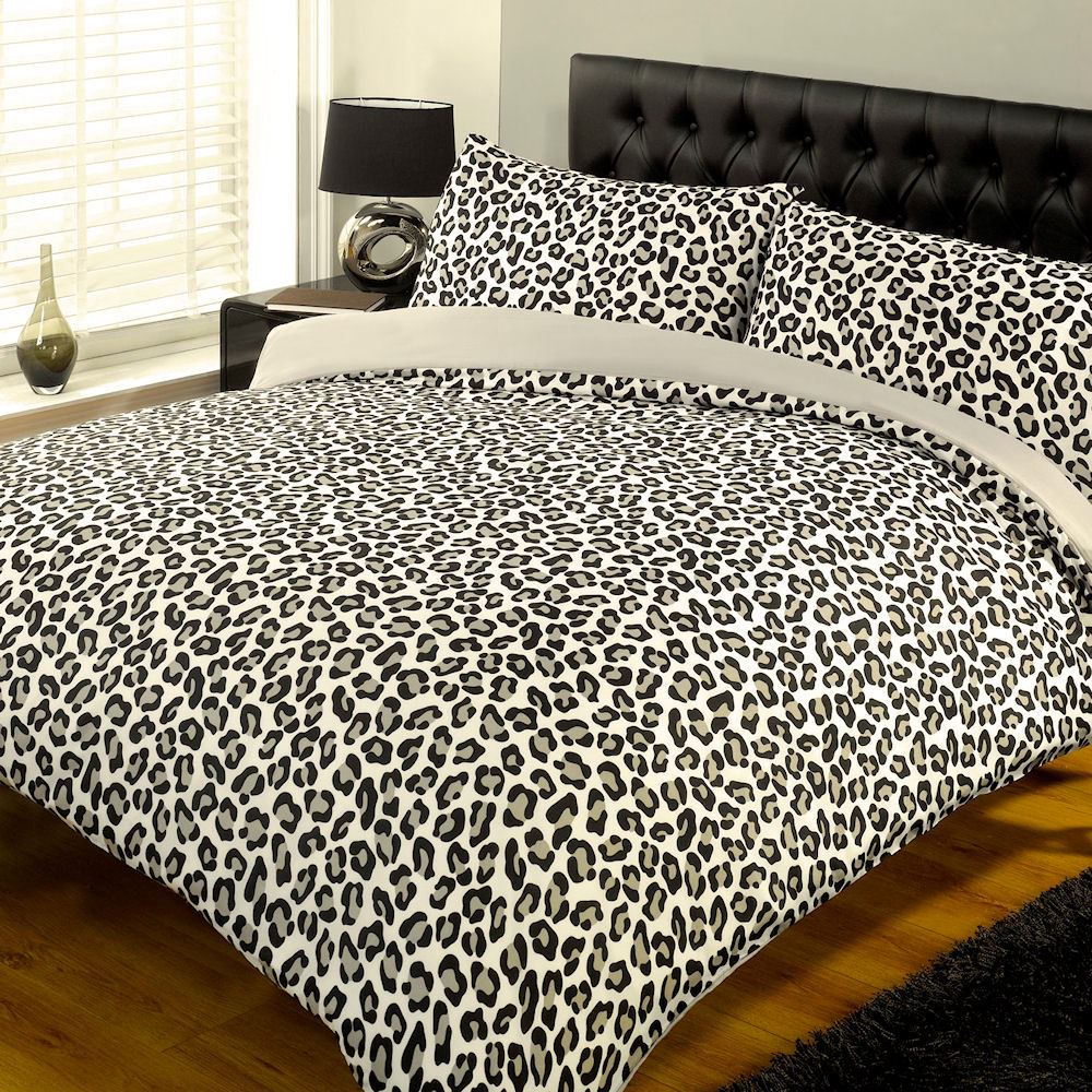 Contemporary Abstract Animal Print Floral Duvet Cover Quilt Bedding Set