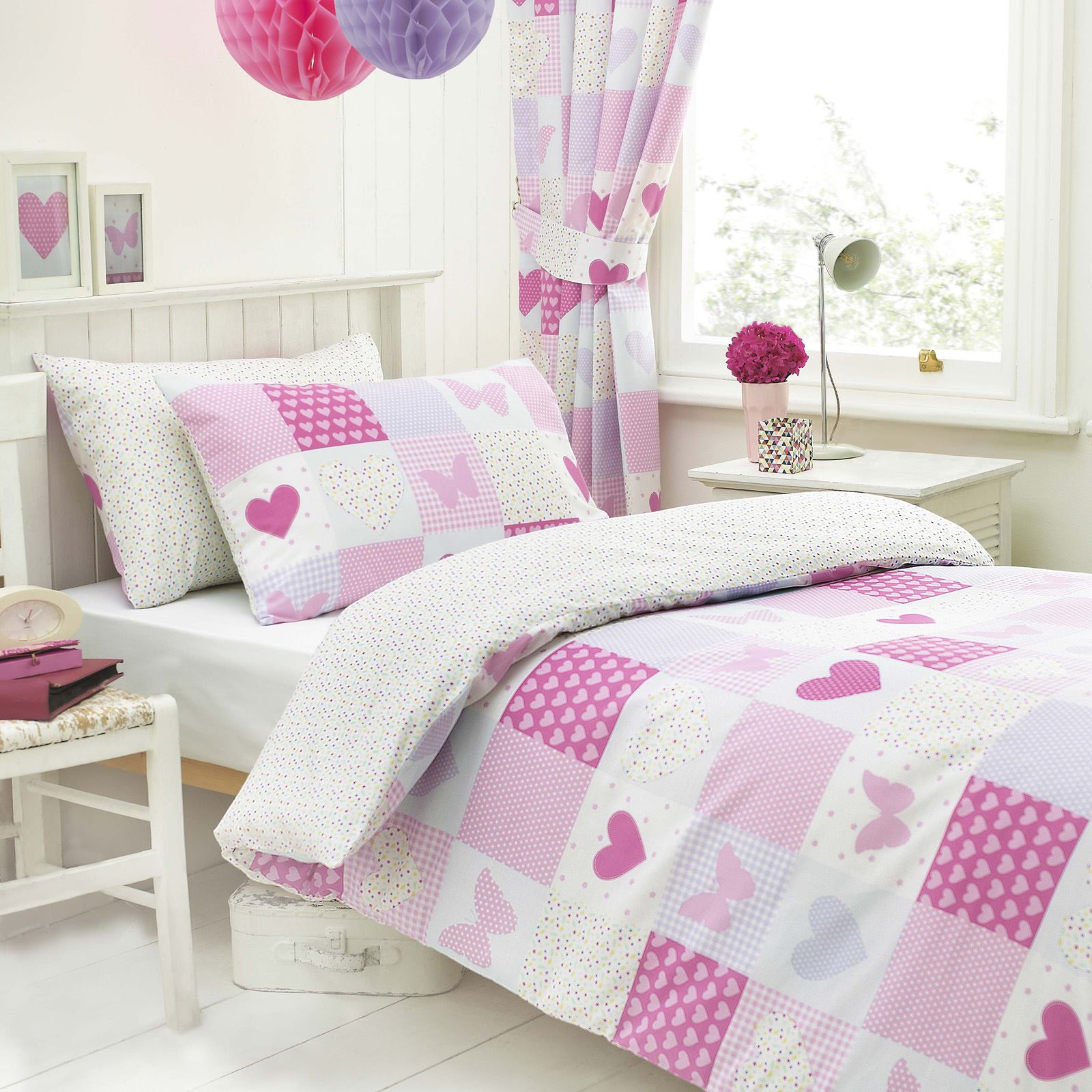 Textile Warehouse Pink Patchwork Girls Kids Childrens Butterfly