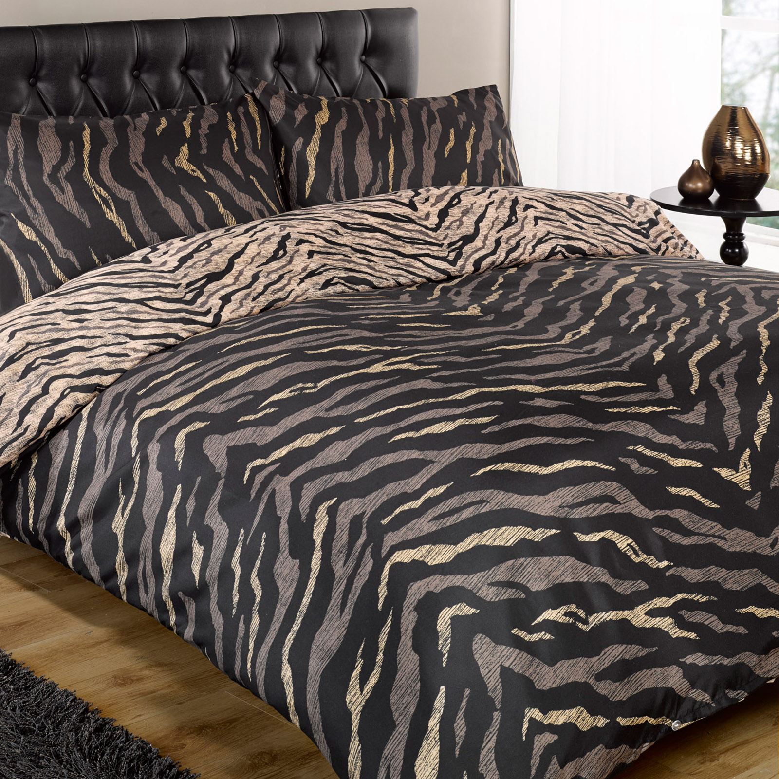 Contemporary Abstract Animal Print Floral Duvet Cover Quilt Bedding Set
