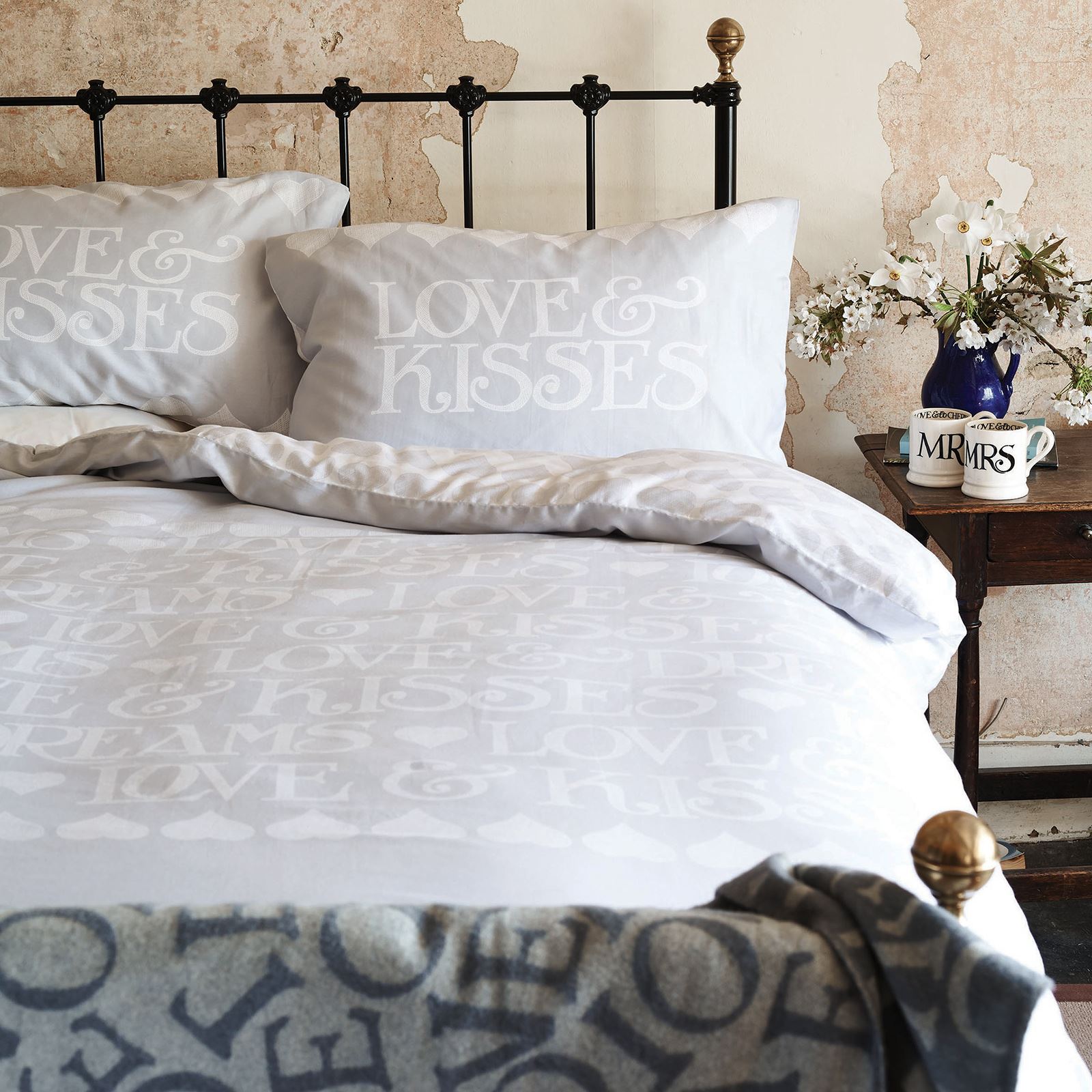 Emma Bridgewater Black Toast Silver Love Cotton Duvet Quilt Cover