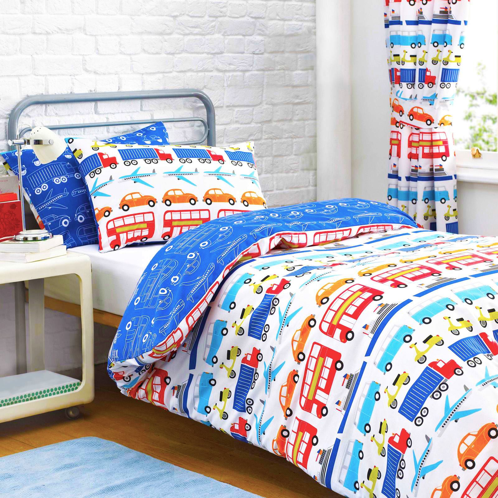 Textile Warehouse Cars Transport Truck Boys Kids Childrens Lined