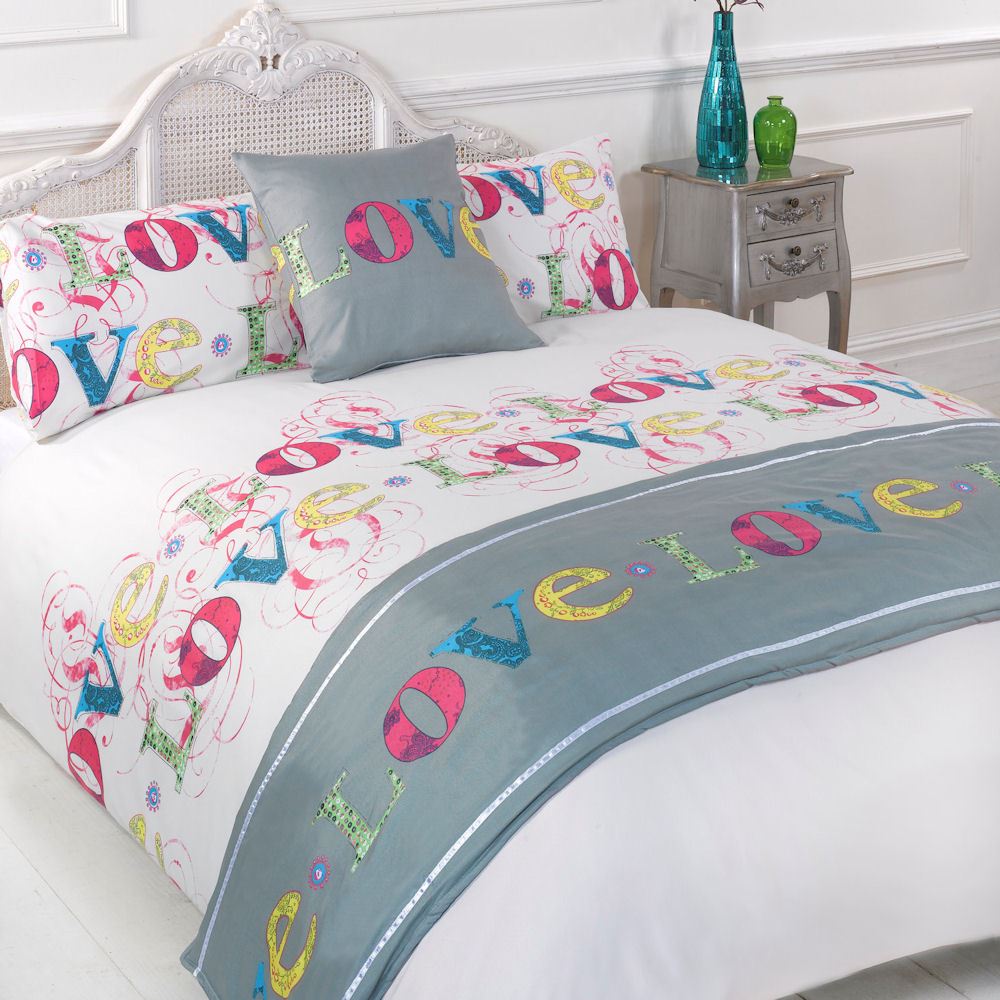Floral Duck Egg Blue Grey Bed in a Bag Duvet Cover Bedding Set eBay