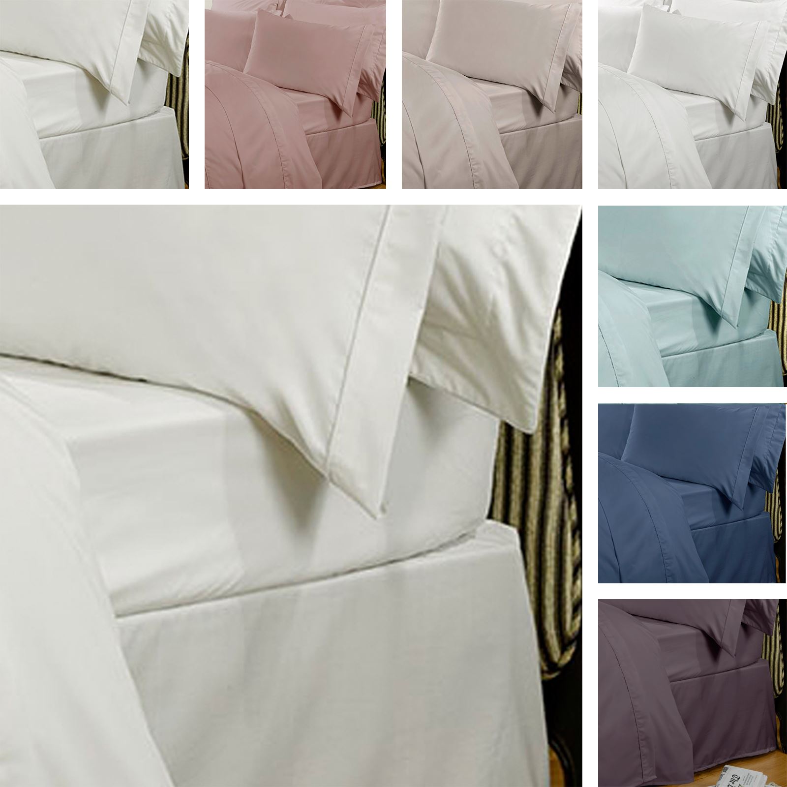 Luxury 100/% Egyptian Cotton Fitted Bed Sheet 400 Thread Count Single Double King