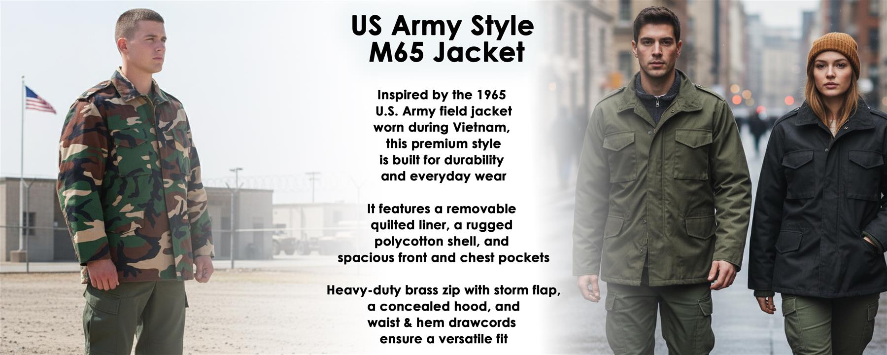 M65 Jacket Army Military Combat US Multicam Quilted Lined Vintage