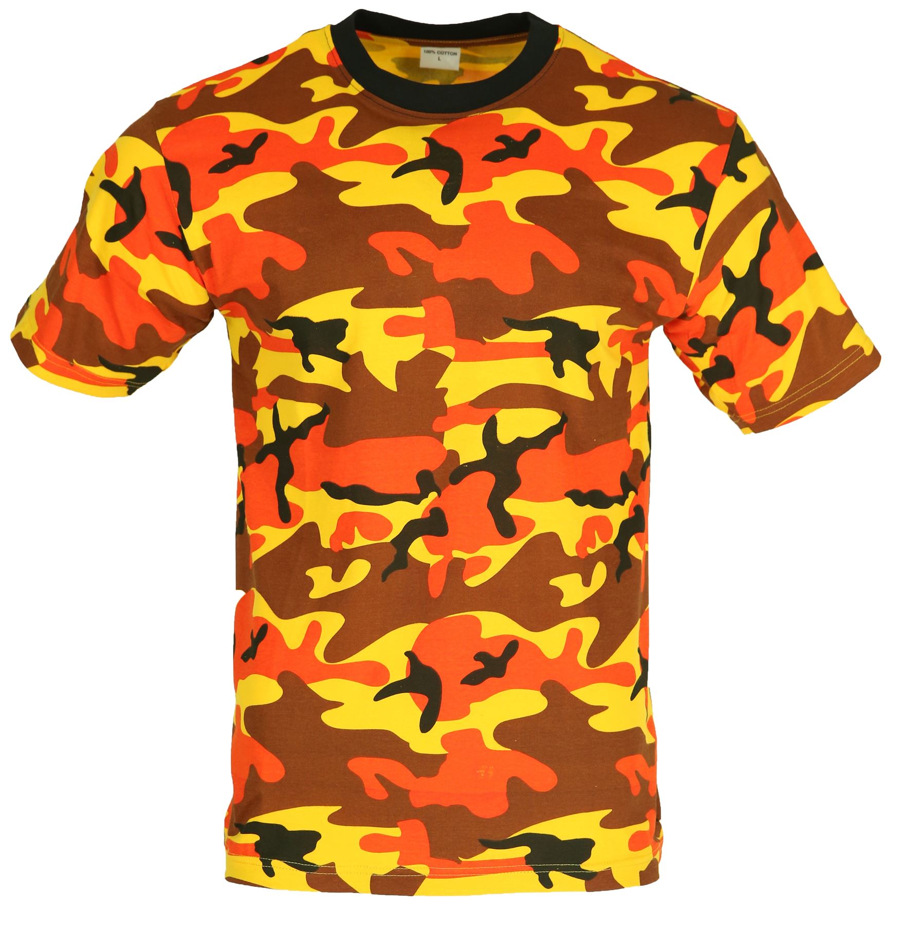 Army T Shirt US Combat Military Style Short Red Orange Yellow Pink