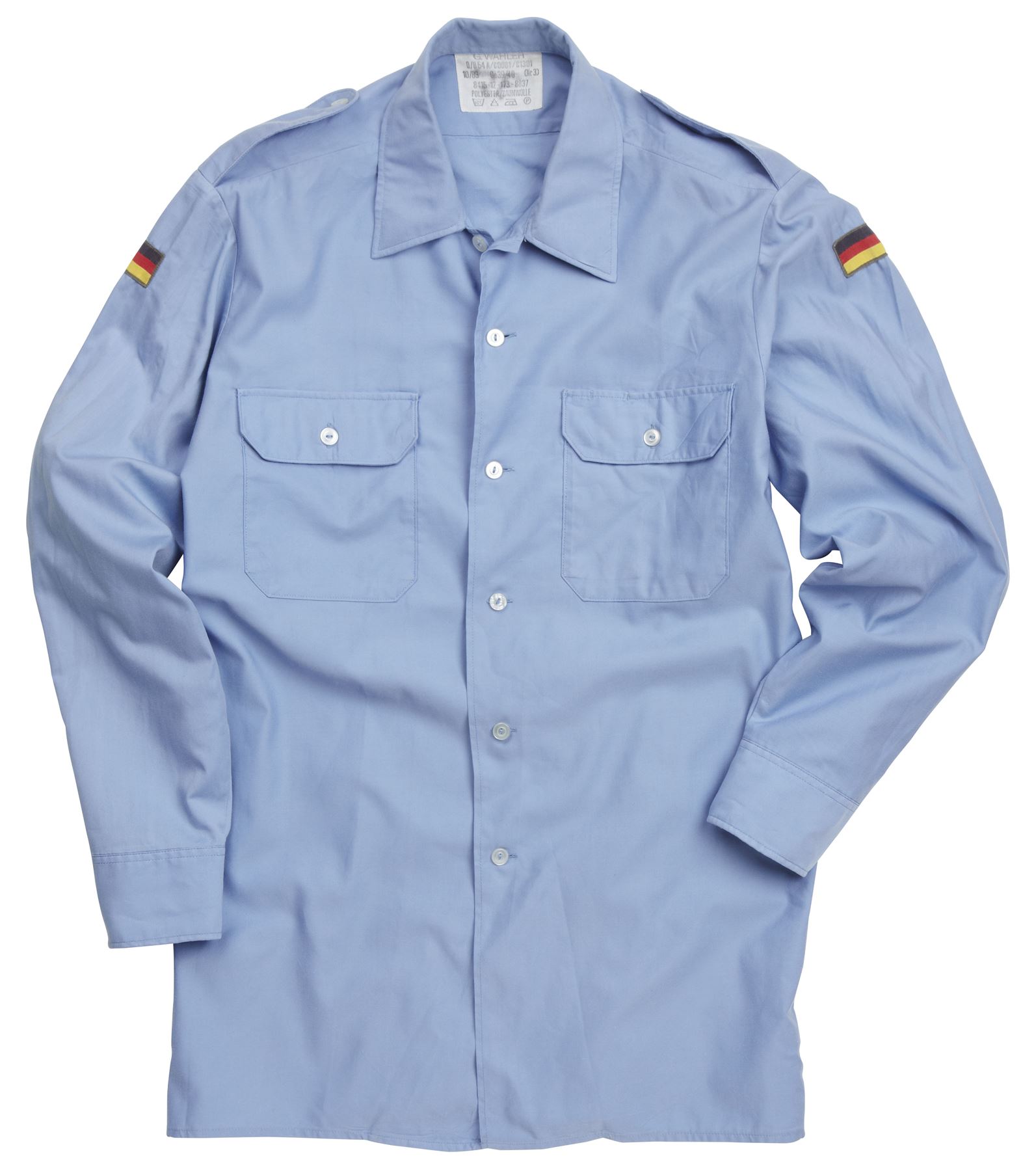 German Army Shirt Original Military Surplus Issued Navy Sky Blue Work Light Top | eBay