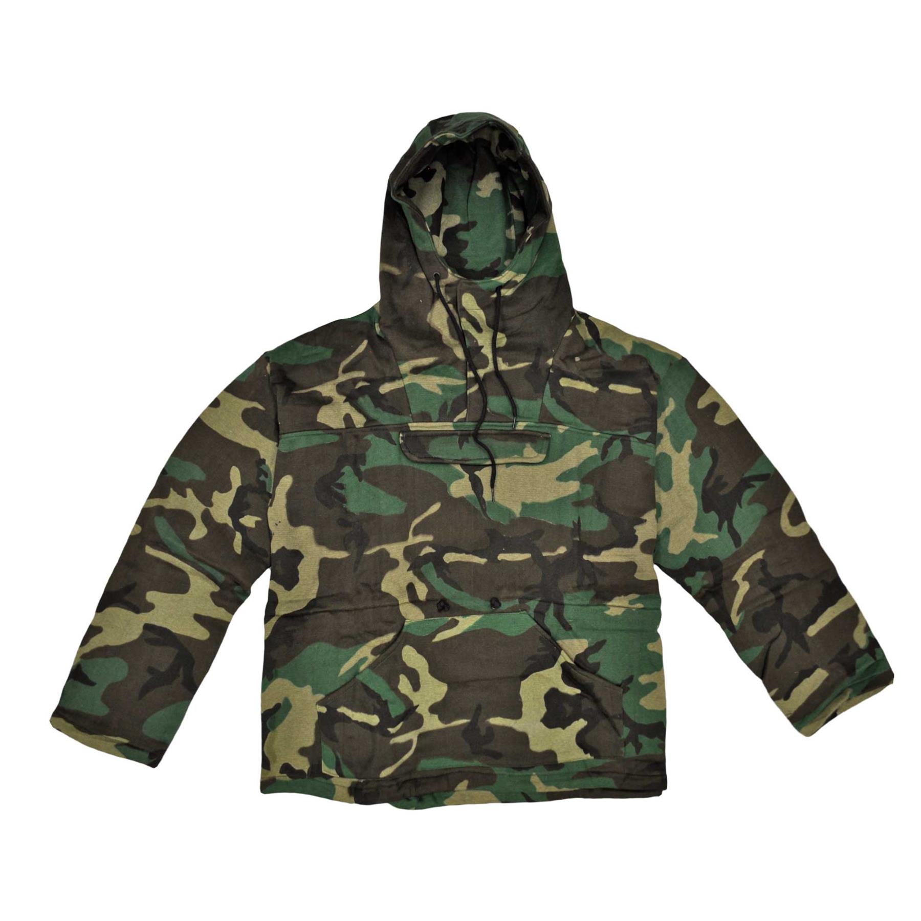 Mens Hoodie Military Camouflage Windbreaker Kangaroo Outdoor Work Fleece Jacket - Picture 5 of 5