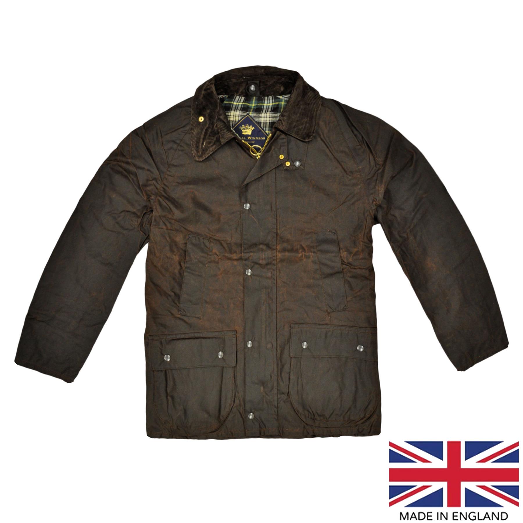 Original Windsor Wax Jacket Made in England Hunting Riding Coat Vintage Brown - Picture 7 of 8
