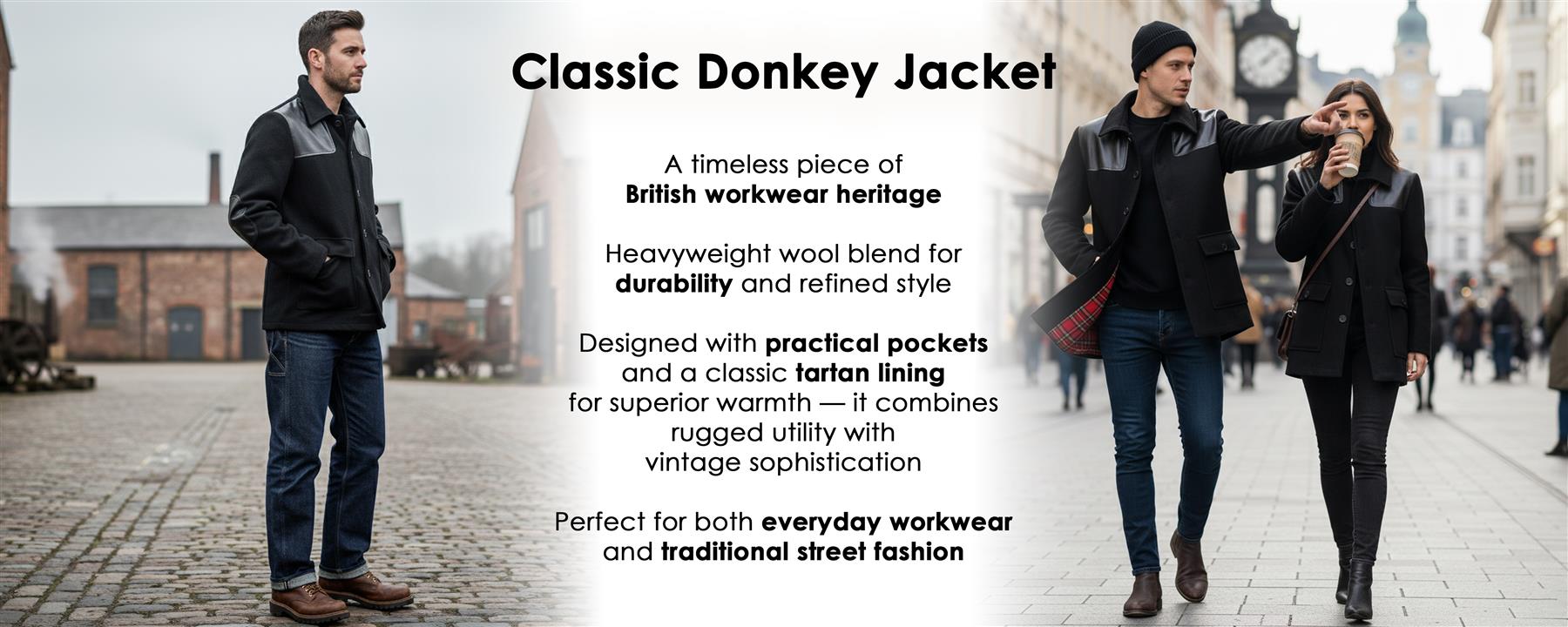 Donkey Jacket Mens Vintage Skinhead Punk MOD Outdoor Work Winter