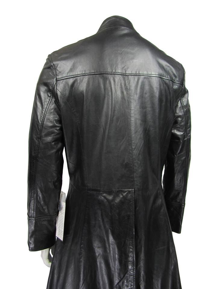Hommes Long Noir Napa classique mode motard en cuir Matrix Hommes Long Noir Napa classique mode motard en cuir Matrix