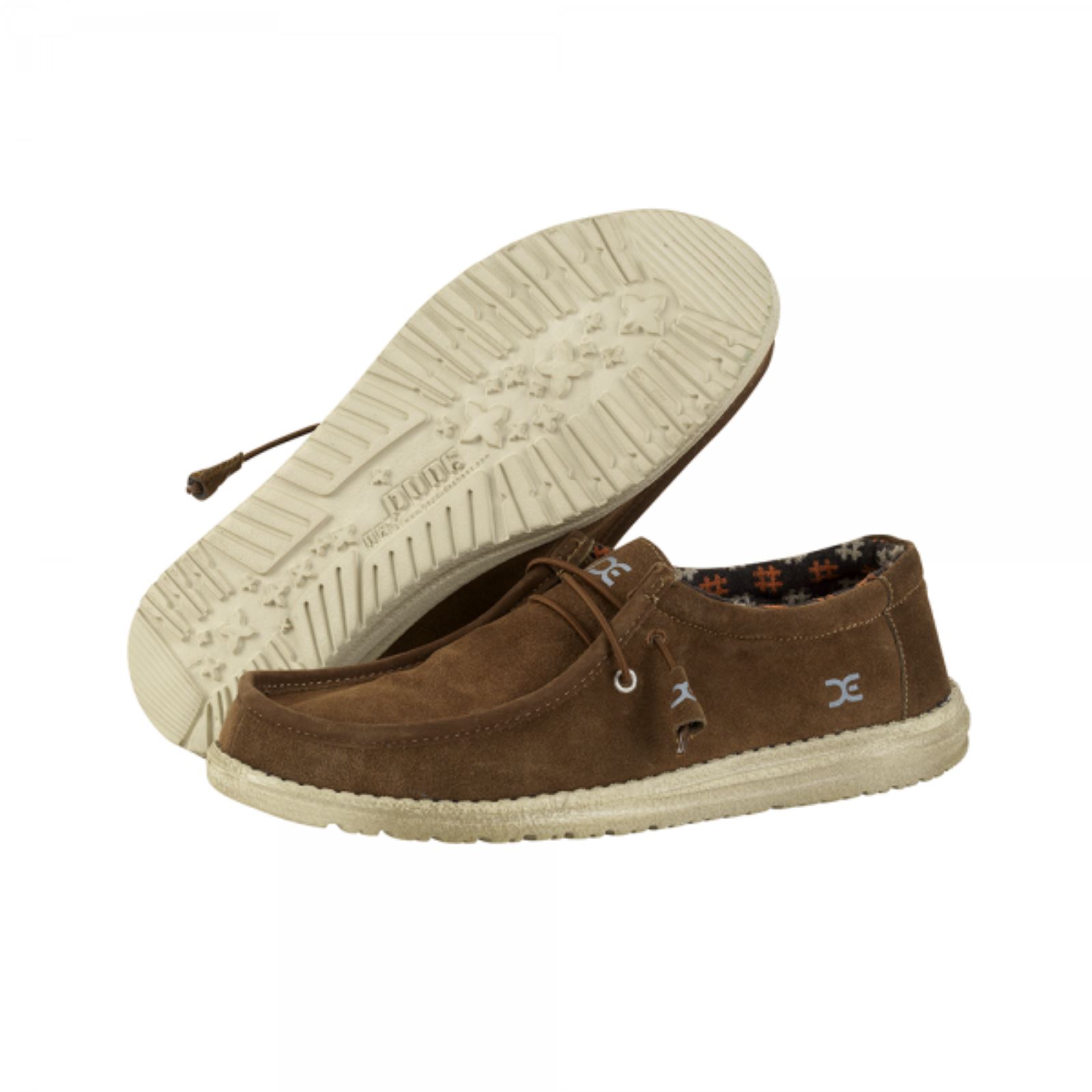 Hey Dude 2 Eye Men Shoes Wally Brown Nut Suede Lace Up