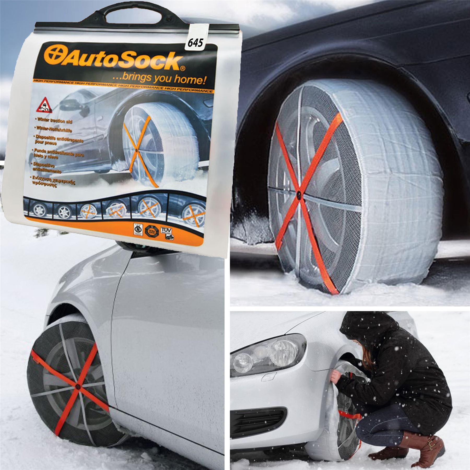 Genuine AUTOSOCK 645 Easy Install Fit Sock Snow Chain Traction Aid