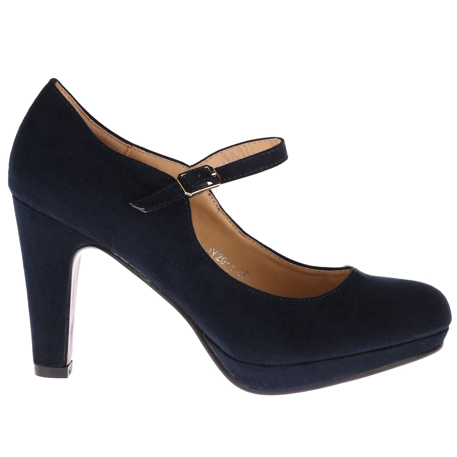 Emmeline Womens Mid High Heels Classic Ladies Mary Janes Shoes Pumps