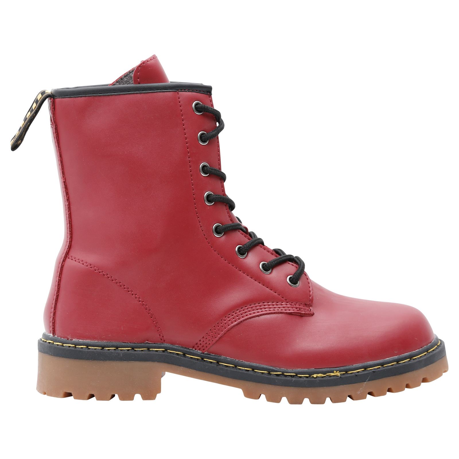 Rogue Womens Flats Low Heel Lace Up Ankle Boots Combat Military Biker