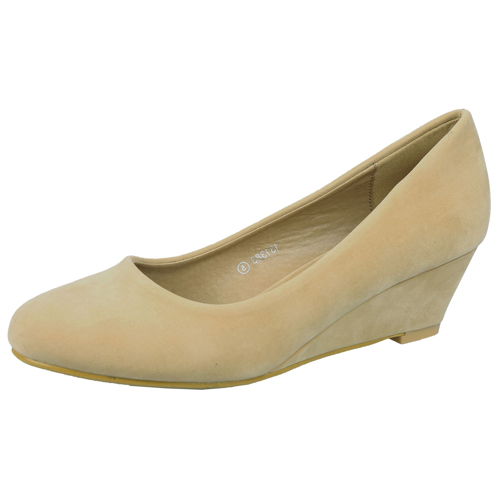 WOMENS WEDGES LADIES LOW HEELS WORK OFFICE COURT SHOES PUMPS CASUAL