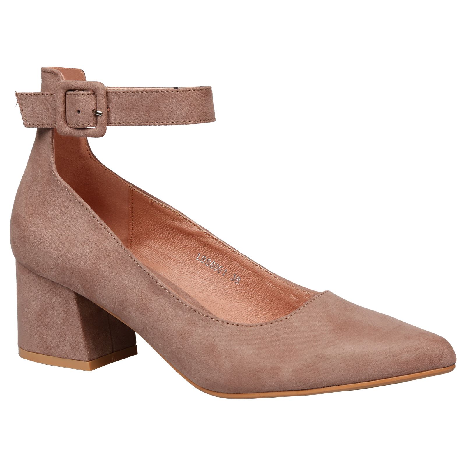 block heel court shoes with strap