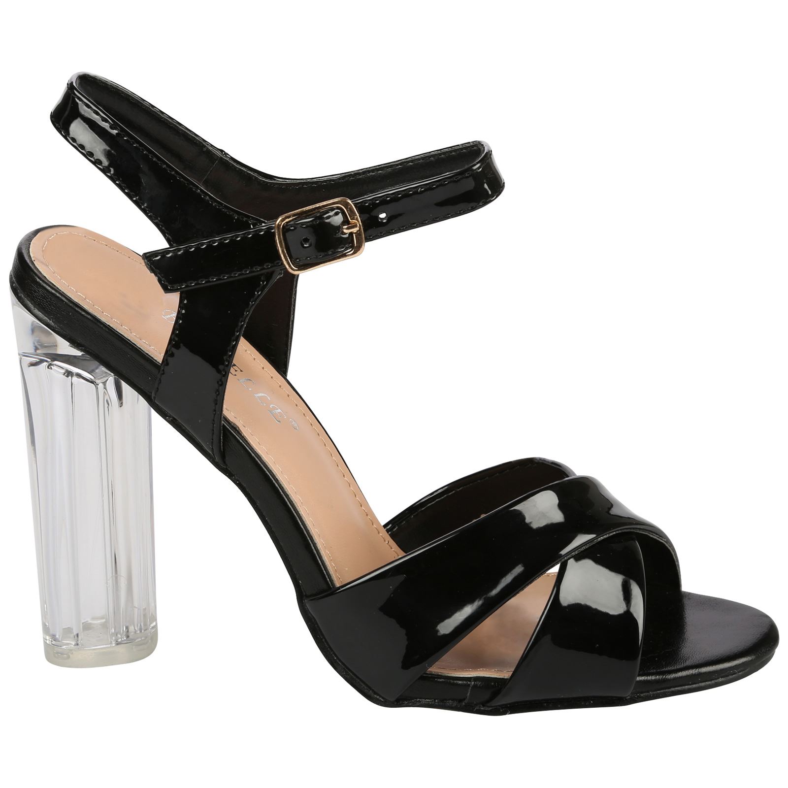 Reagan Womens High Clear Heels Ankle Strappy Open Toe Ladies Sandals Shoes Size eBay