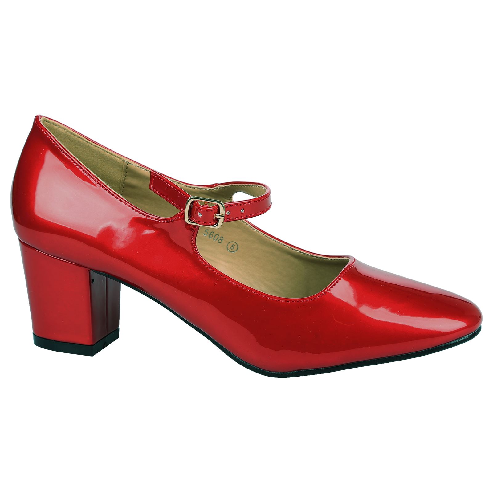 Xanthe Womens Low Mid Block Heels Mary Janes Smart Ladies Court Shoes