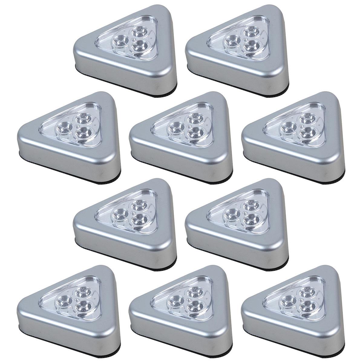 Stick On Push Click LED Adhesive Light Battery Operated Cupboard Shed Triangle - Picture 6 of 6