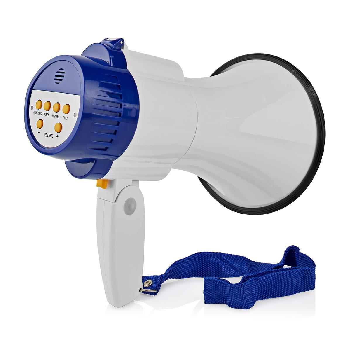 Buy Megaphone | 10 W | 250 M Range | Built-in Microphone | White / Blue - View #8